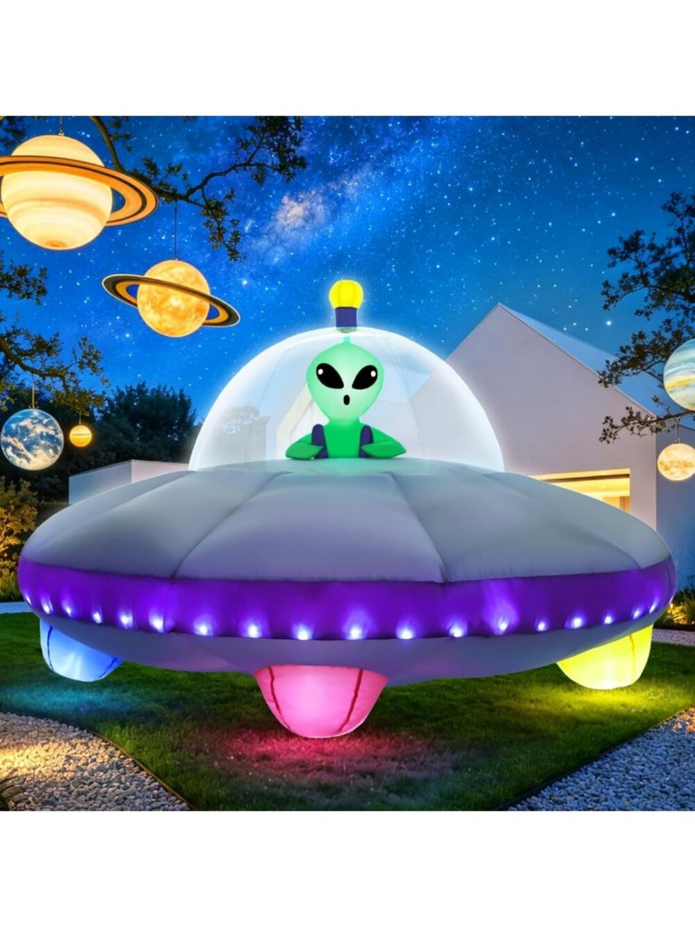 Inflatable Halloween Car Decorations Kit - Blow Up UFO Trunk or Treat Décor